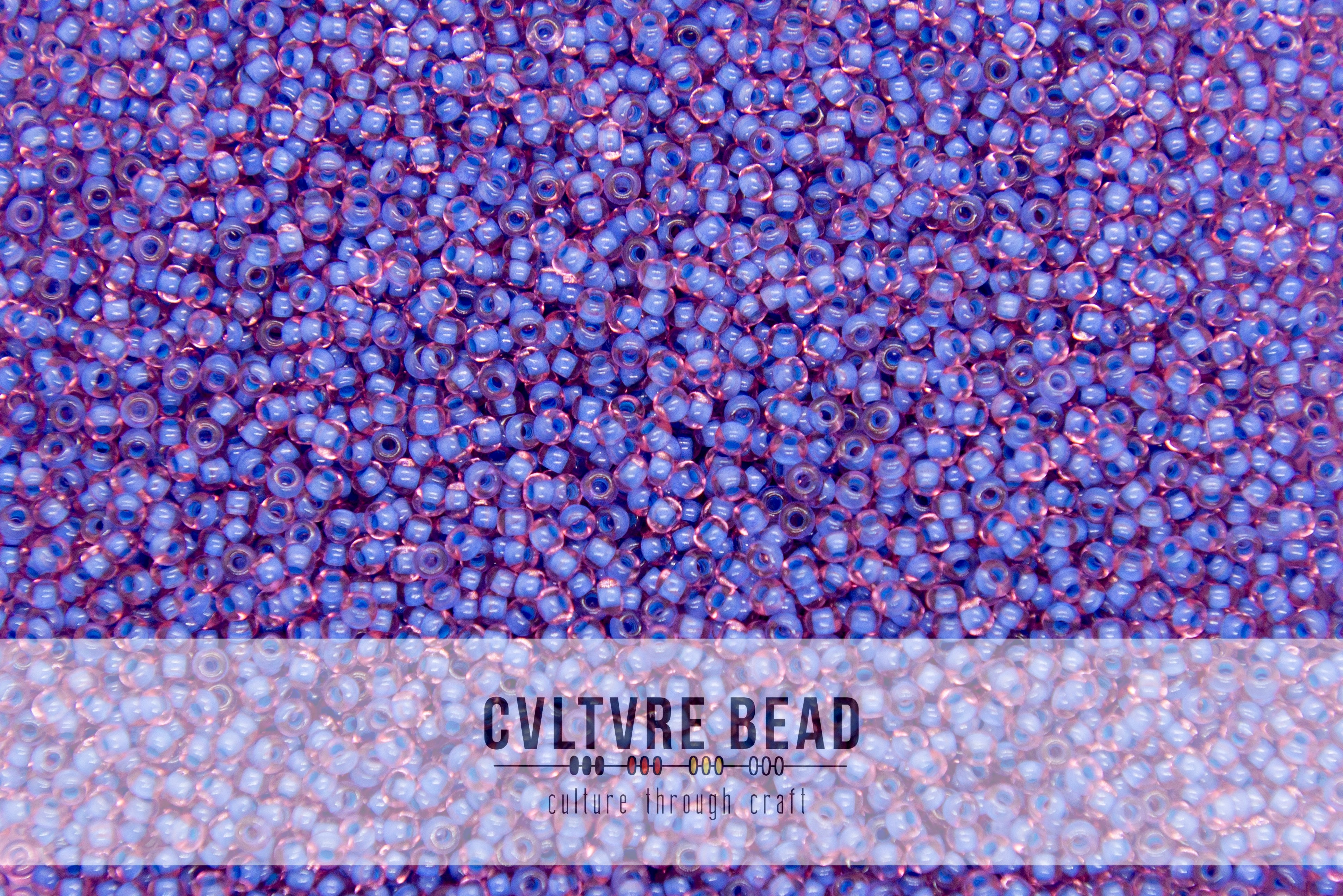 Czech Seedbead 10/0 Colour Lined Pink/Blue Terra - 20g